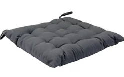 Lot de 6 Coussins de chaise en coton Gris foncé, 38 x 38 cm