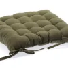 Lot de 2 Coussins de chaise en coton Taupe, 38 x 38 cm
