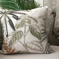 Lot de 2 Coussins déhoussables, carré 40x40cm, Multicouleur, Motif Jungle Tropical, Collection Mambo, CMADECO