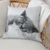 Lot de 2 Coussins déhoussables Chat, carré 40x40cm, Collection Vickie, CMADECO