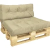 Lot de 2 Coussins pour palettes en bois beige VOUNOT