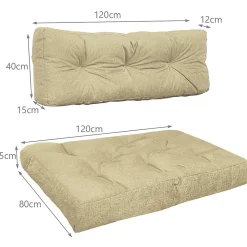 Lot de 2 Coussins pour palettes en bois beige VOUNOT