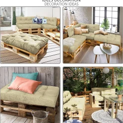 Lot de 2 Coussins pour palettes en bois beige VOUNOT