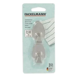 Lot de 2 crochets muraux adhésifs en inox Fackelmann Tecno
