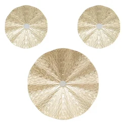 Lot de 3 déco murales Leslie métal doré D22/225/335cm - Atmosphera