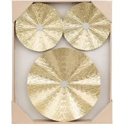 Lot de 3 déco murales Leslie métal doré D22/225/335cm - Atmosphera
