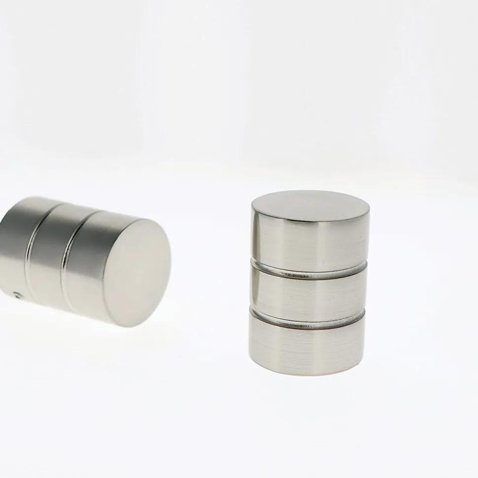 Lot de 2 Embouts Cylindre pour tringles à rideaux de Diam. 28mm en Nickel Mat - BOULET