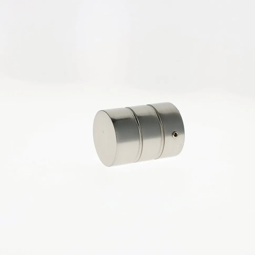 Lot de 2 Embouts Cylindre pour tringles à rideaux de Diam. 28mm en Nickel Mat - BOULET