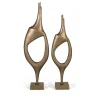 Lot de 2 figurines décoratives en aluminium avec finition bronze