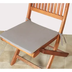 Lot de 2 galettes de chaise carrées 40x40cm en gris