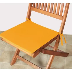 Lot de 6 galettes de chaise carrées 40x40 cm en moutarde - Confort et Style