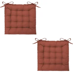 Lot de 2 galettes de chaise matelassées en coton