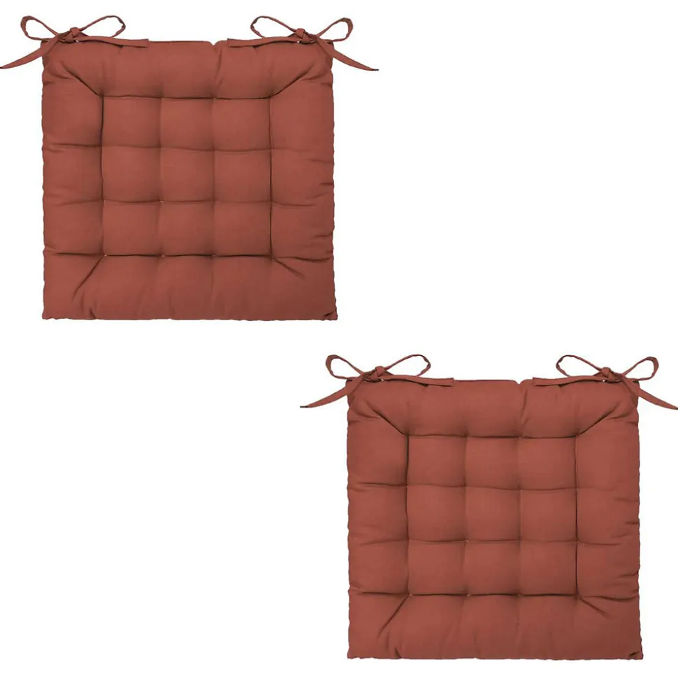 Lot de 2 galettes de chaise matelassées en coton