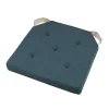 Lot de 4 galettes de chaise Duo velcro 38x38 cobalt lin
