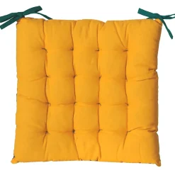 Lot de 6 Galettes de Chaise Bicolores 40x40cm - Confort Élégant Bleu Canard/Moutarde DYLREV