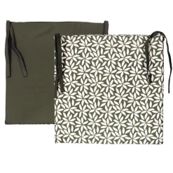 Lot de 2 galettes de chaise carrées 40x40cm en Kaki pour un Confort Élégant
