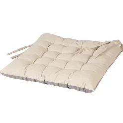 Lot de 6 galettes de chaise bicolores 40x40cm - Beige et Gris, Confort et Élégance DYLREV