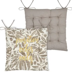 Lot de 4 galettes de chaise réversible coton HEMERA