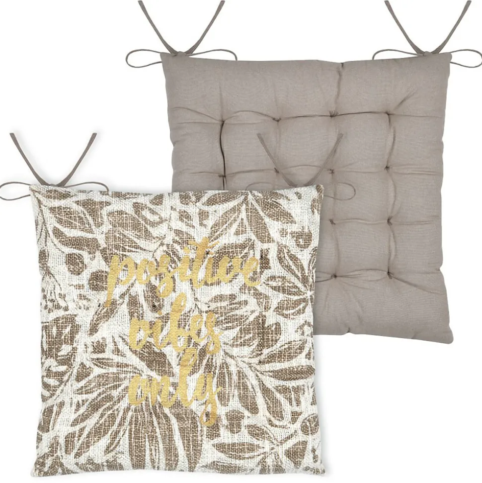 Lot de 4 galettes de chaise réversible coton HEMERA
