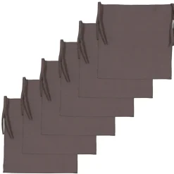 Lot de 6 galettes de chaise carrées 40x40cm en anthracite pour un confort élégant