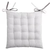 Lot de 4 galettes de chaise 16 points 40x40 Duo gris perle coton
