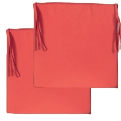 Lot de 2 galettes de chaise carrées 40x40cm en terracota - Confort et style pour votre intérieur
