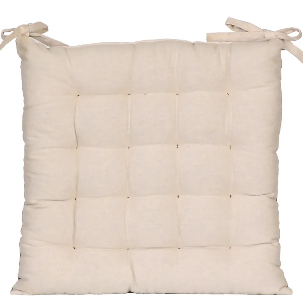Lot de 2 Galettes de Chaise Bicolores 40x40cm en Beige et Gris - DYLREV