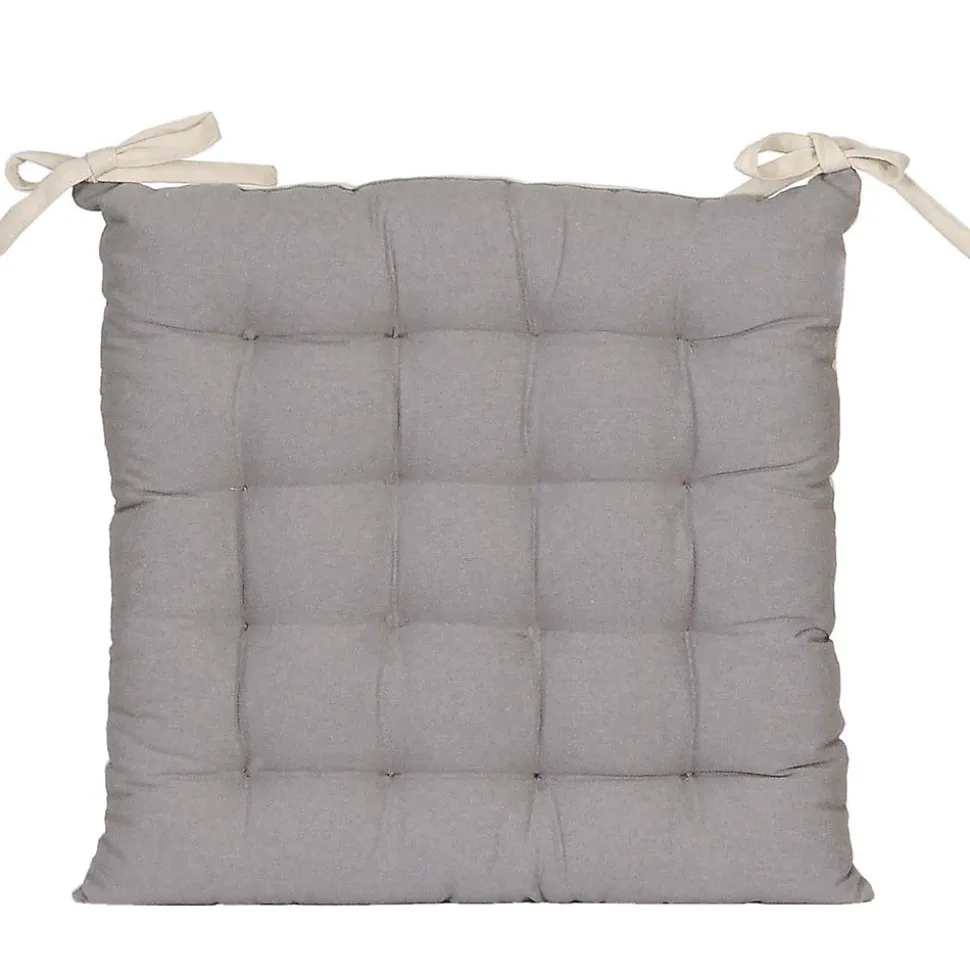 Lot de 2 Galettes de Chaise Bicolores 40x40cm en Beige et Gris - DYLREV