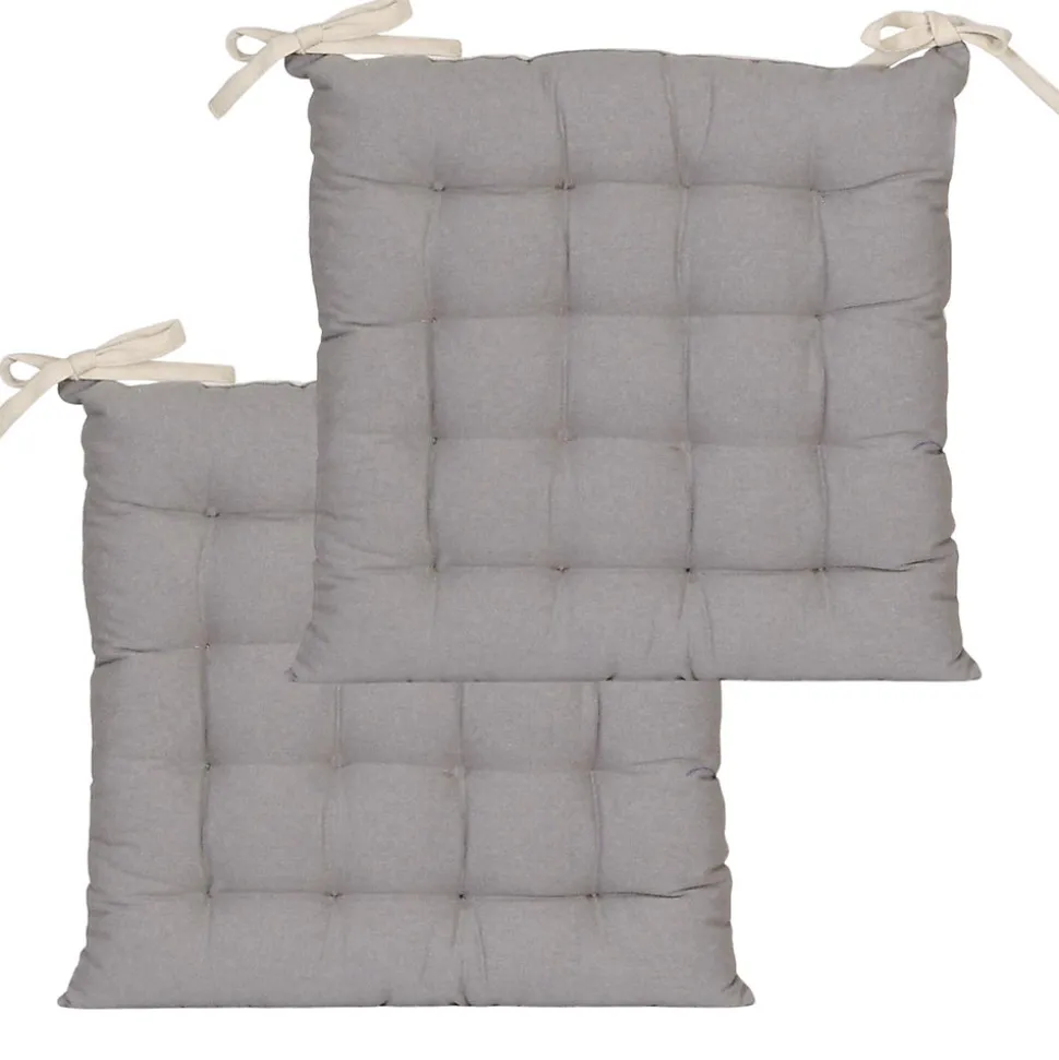 Lot de 2 Galettes de Chaise Bicolores 40x40cm en Beige et Gris - DYLREV