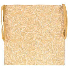 Lot de 6 galettes de chaise carrées 40x40cm en jaune - Confort et Élégance