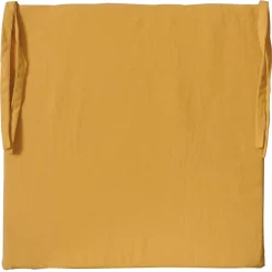 Lot de 6 galettes de chaise carrées 40x40cm en jaune - Confort et Élégance