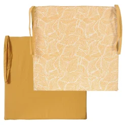 Lot de 6 galettes de chaise carrées 40x40cm en jaune - Confort et Élégance