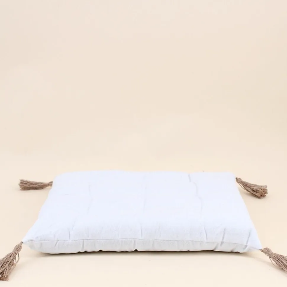 Lot de 4 galettes de chaises blanches 40cm