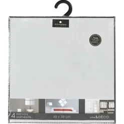 Lot de 4 Miroirs Carrés adhésifs 20x20cm - 5Five