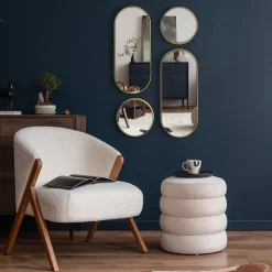 Lot de 4 miroirs ronds et ovales