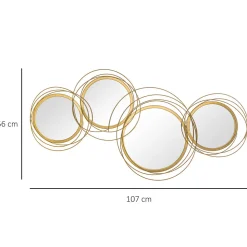 Lot de 4 miroirs ronds muraux dia. 30, 24, 21 cm crochet visserie incluse métal