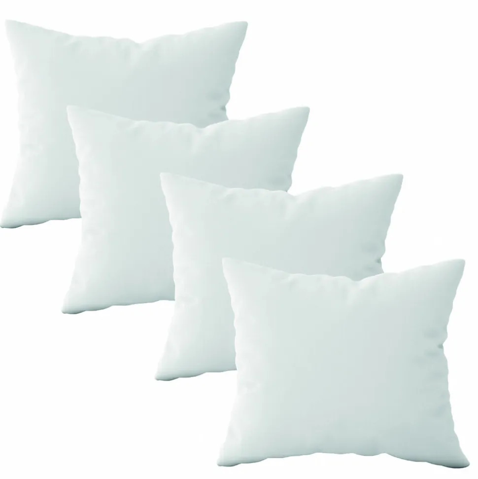 Lot de 4 oreillers, coussins de garnissage - 60 x 60 cm - Blanc - Vivezen