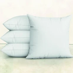 Lot de 4 oreillers, coussins de garnissage - 60 x 60 cm - Blanc - Vivezen