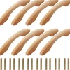 Lot de 8 poignées de meubles en bois, poignées de meubles, poignées d'armoires, poignées de tiroirs (avec vis)
