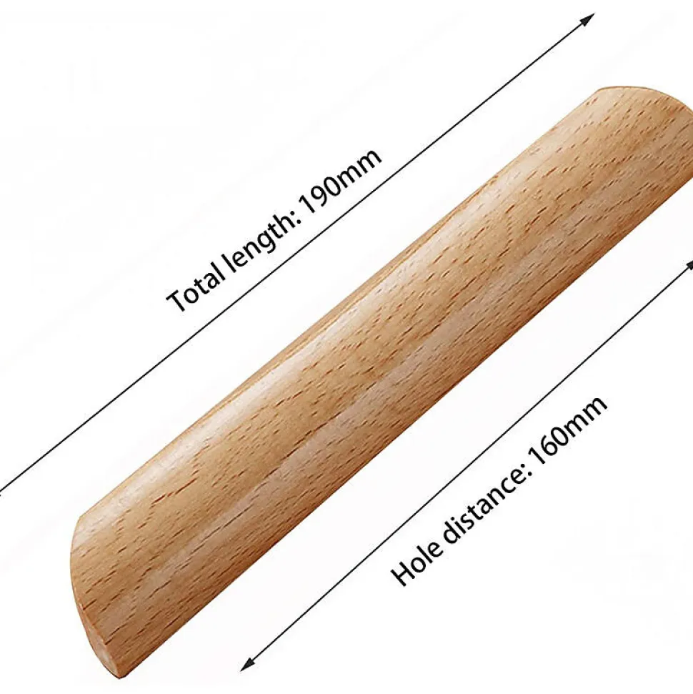 Lot de 10 Poignées de Placard en Bois Forme Éventail Poignée pour Meuble Tiroir avec Vis Entraxe 160mm