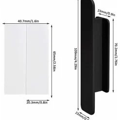 Lot de 12 poignées de porte adhésives en plastique pour portes-fenêtres, tiroirs, armoires et portes vitrées (marron)