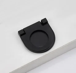 Lot de 4 poignées invisibles pour tiroirs et portes (noir, 3,5 x 3,4 cm)