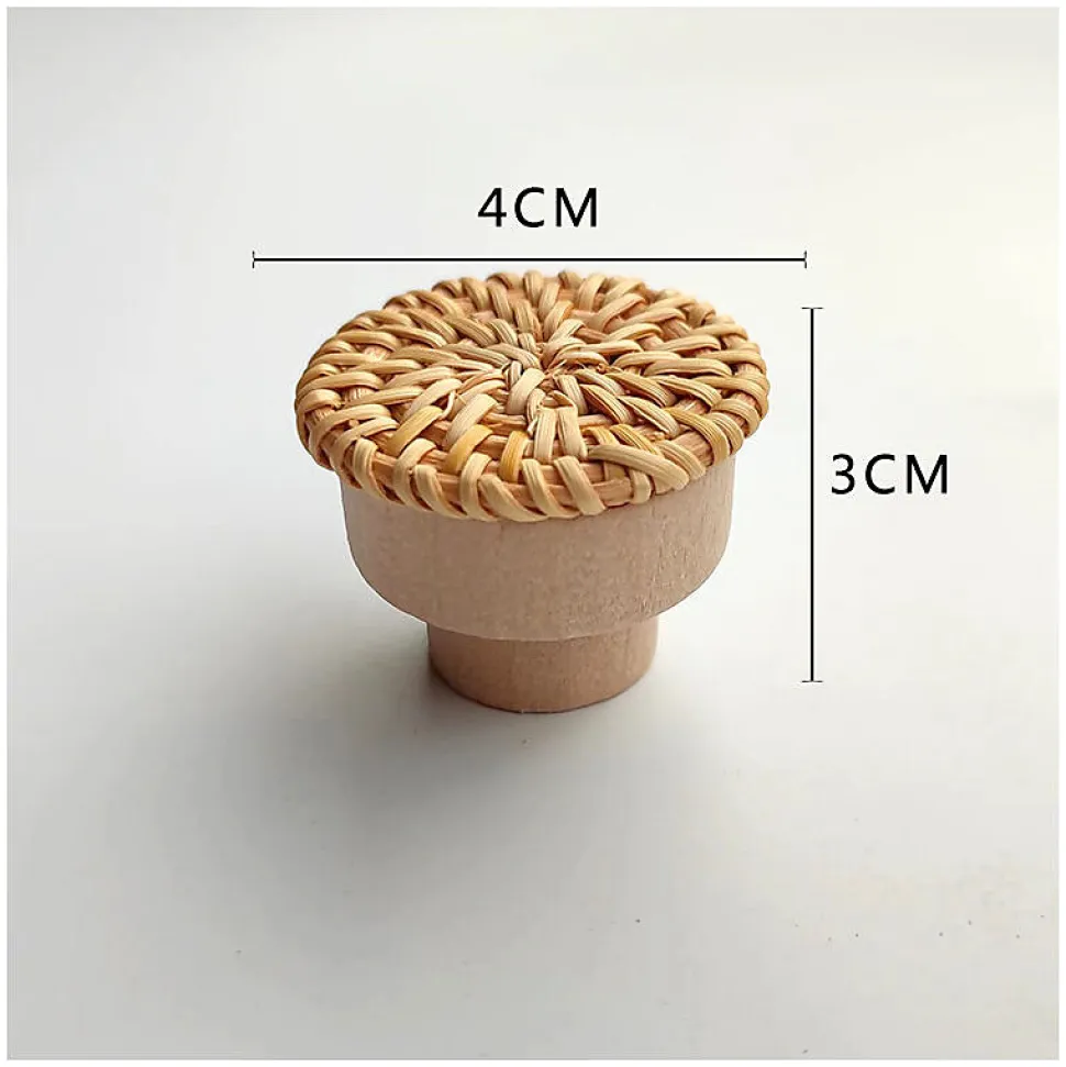 Lot de 12 poignées rondes pour commode, tiroirs et commodes en bois avec vis