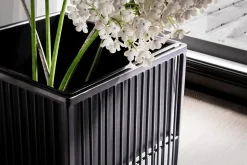 Lot de 2 Pots de Fleurs en Métal Massif Jardinière Noir Planteur Moderne FineBuy