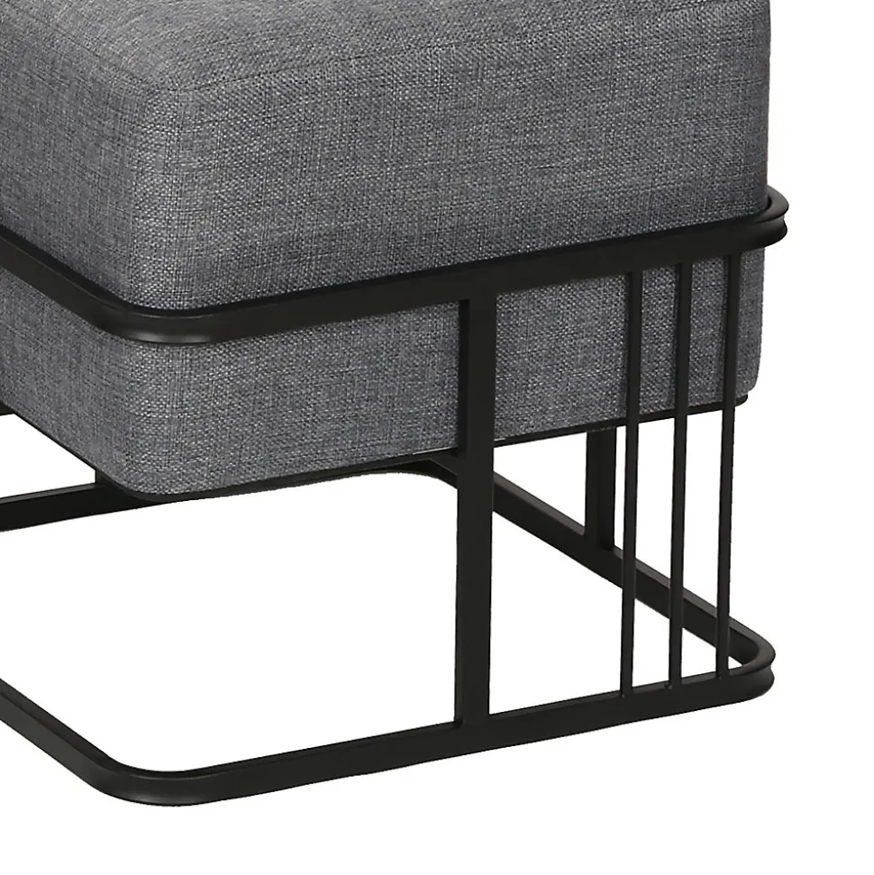 Lot de 2 poufs empilables Tas multifonctionnel carré gris foncé en.casa