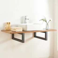 Lot de 2 équerres d'étagère Hawangen acier 40 x 20 cm noir en.casa