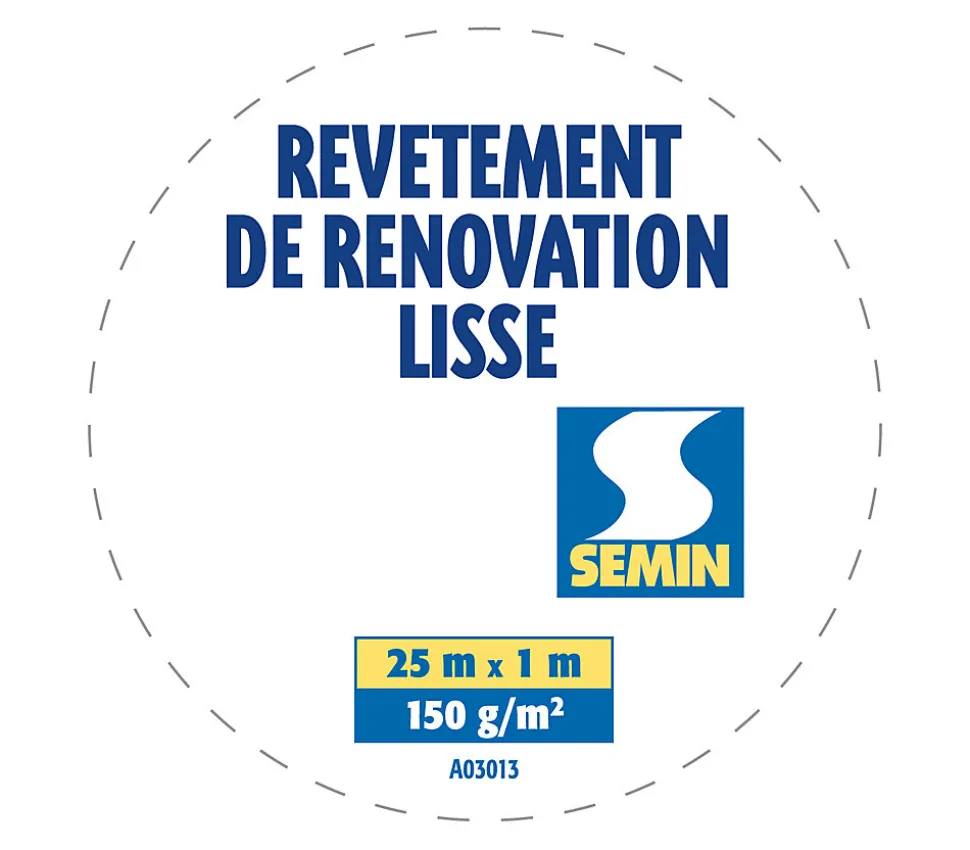 Lot de 2 Revêtements de Rénovation Lisse à Peindre Semin - Rouleau de 25 x 1 m