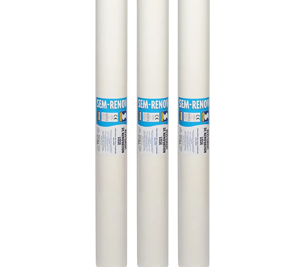 Lot de 3 Revêtements Lisse de Rénovation Sem Renov ECO Semin - Rouleau de 25 x 1 m