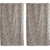Lot de 2 Rideaux à Œillets, 140x240cm, Naturel et Gris, Motif Jungle Tropical, Collection Mambo, CMADECO
