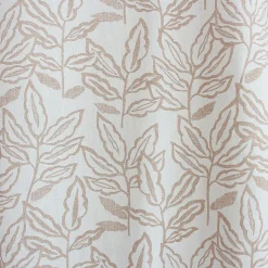 Lot de 2 rideaux à Œillets, 140x240cm, Ecru, Motifs feuilles, Coton Chambray, Collection Lodge, CMADECO